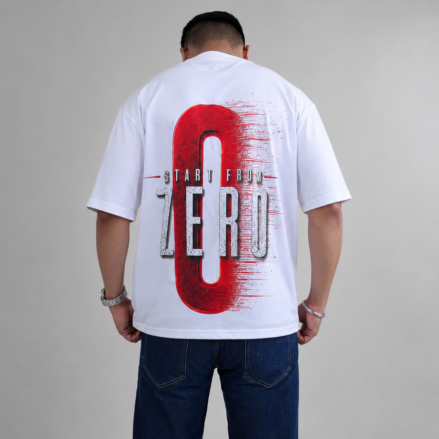 Drapes corner white oversized T shirt